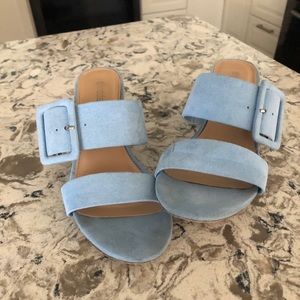 Light Blue Suede Heels